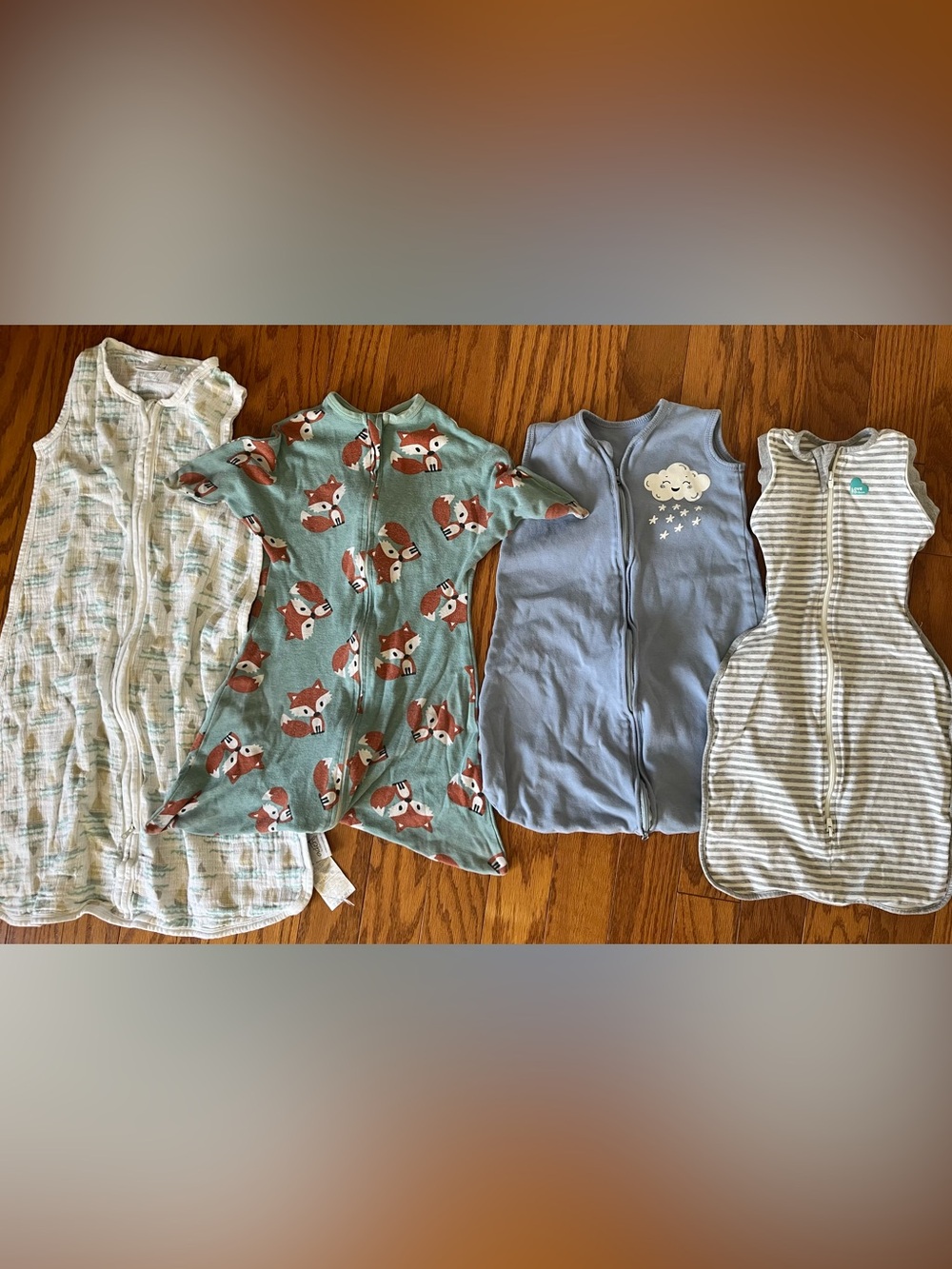 Lot of four baby sleep sacks Love to Dream, Zippadee Zip, etc.
